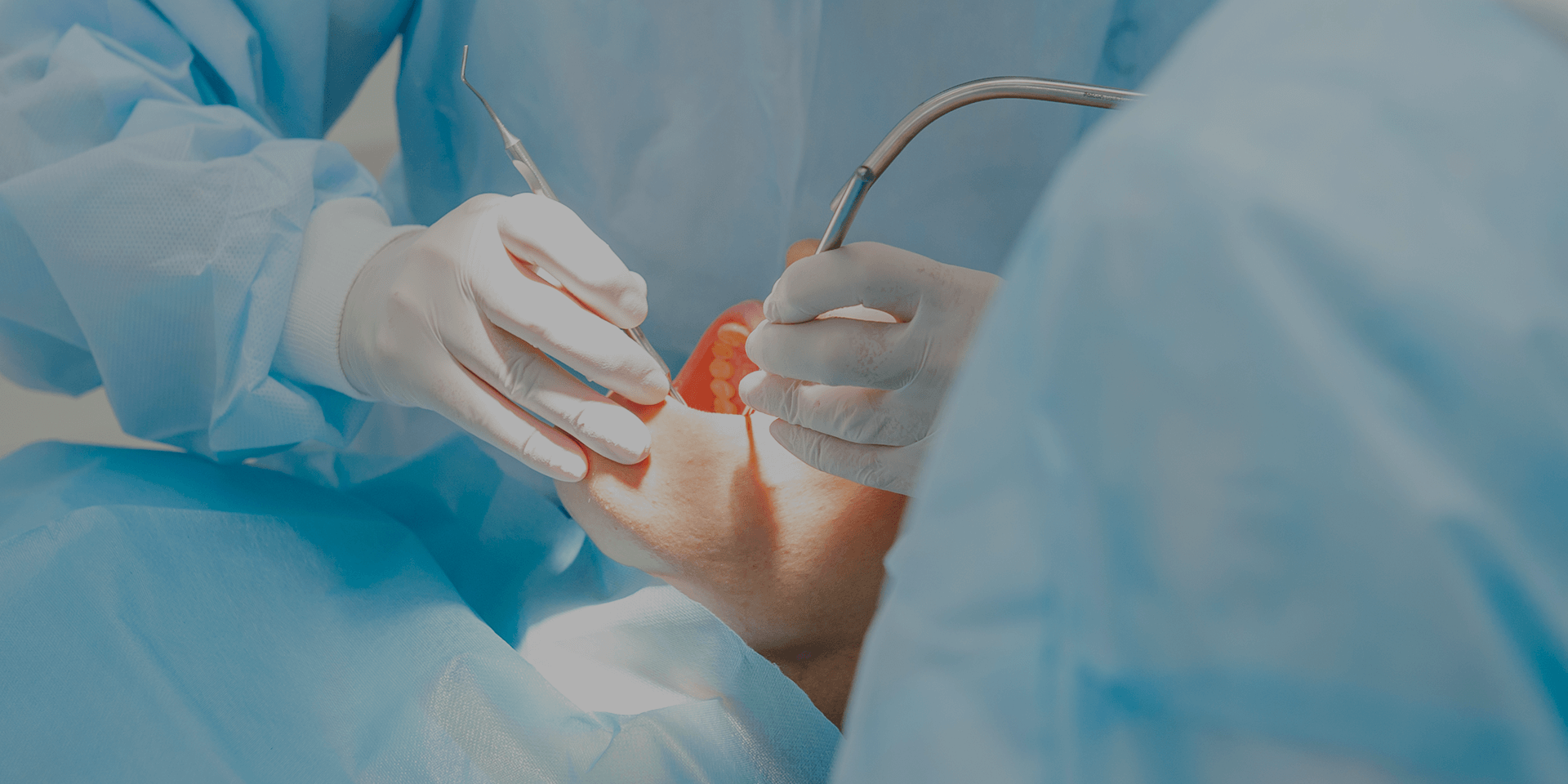 A patient getting dental work.