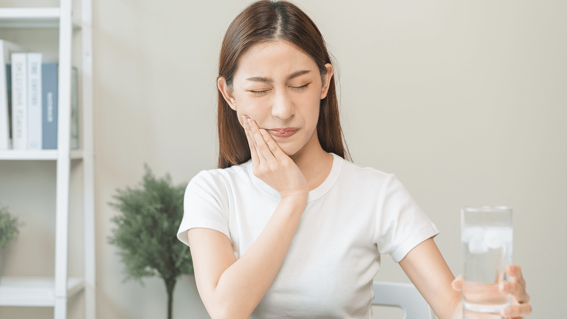 Girl with toothache.