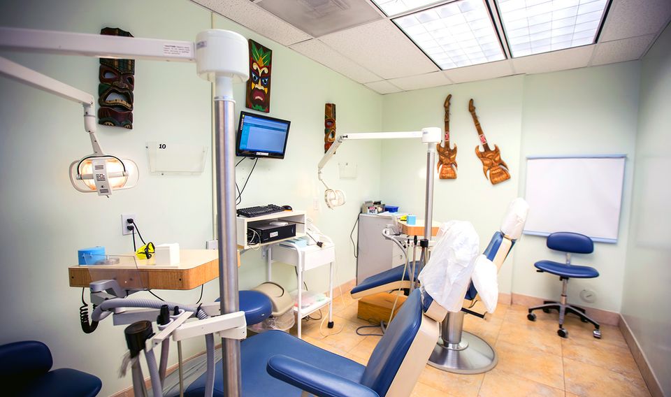 A dental treatment room.